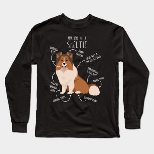 Sheltie Shetland Sheepdog Anatomy Long Sleeve T-Shirt